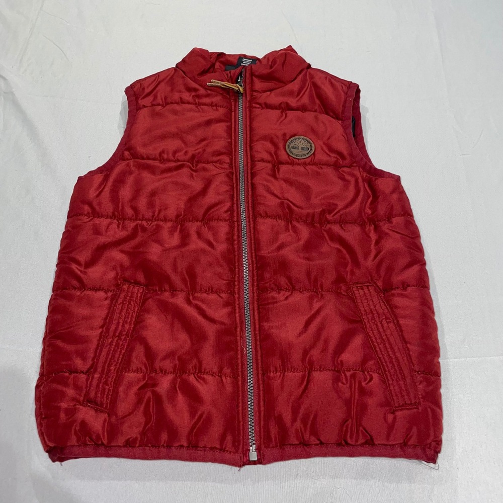 Timberland Kids‎ Red Puffer Vest Full Zip Quilted Outerwear Size 4T RN130323